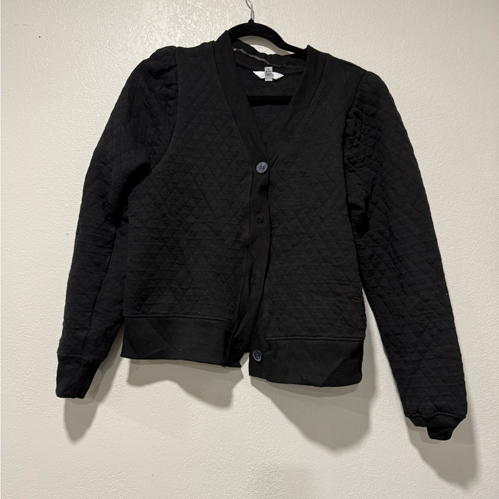 Two piece set Black Quilted Women's sweater & pants